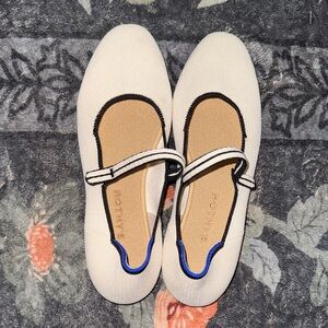 Rothy's Cream and Blue Flats